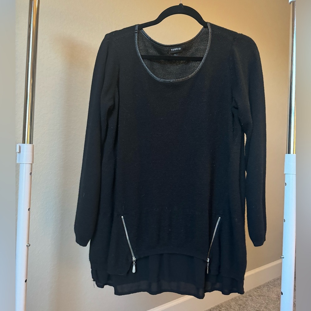 Torrid Side Zip Black Sweater